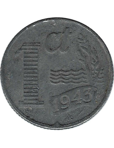 PAYS-BAS HOLLANDE 1 CENT 1943 TTB N2