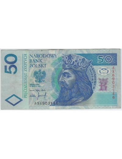 POLOGNE 50 ZLOTYCH 25-03-1994 SERIE AX TTB