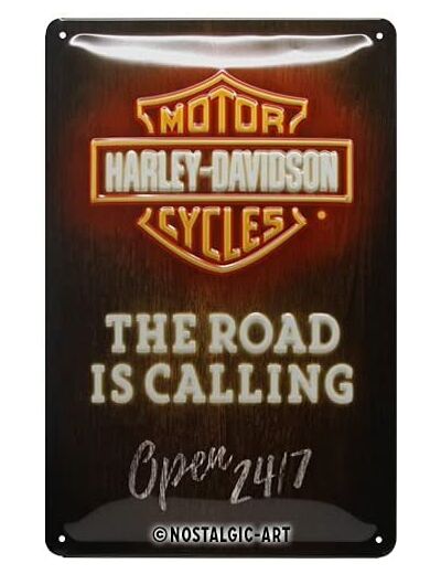 Plaque métal - Harley Davidson - 20 x 30cm - Nostalgic Art.