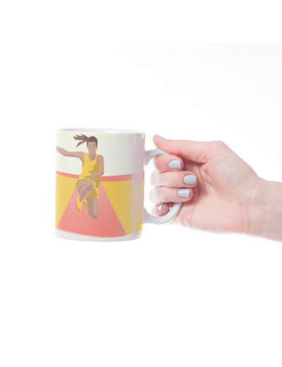 Tasse ou mug athlétisme "Saut athlétique femme" - Personnalisable