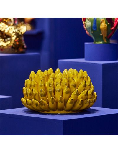 Vase aux bananes jaune céramique 37x37x21cm