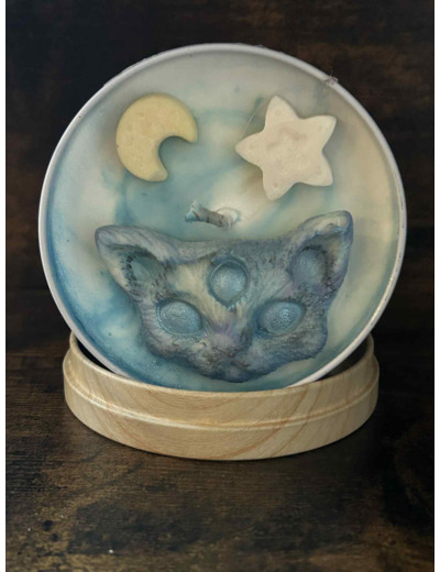 Le Félin Sidéral : Bougie Gardien de l'Intuition