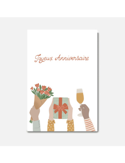 Carte Joyeux Anniversaire Cadeaux et Fleurs - Pascale Editions