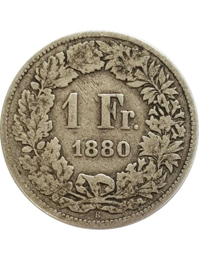 SUISSE 1 FRANC 1880 B TB