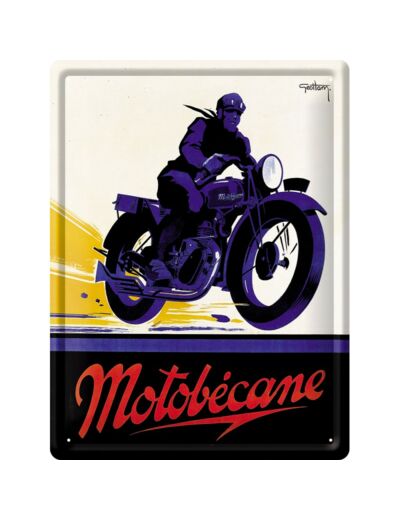 PLAQUE METAL - MOTOCYCLE MOTOBECANE - 40 x 30 cm - Editions Clouet