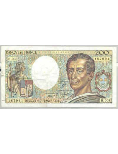 FRANCE 200 FRANCS MONTESQUIEU 1981 H.008 TTB