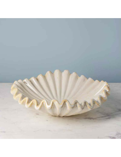 Saladier beige Médusa grès 44x44x16cm