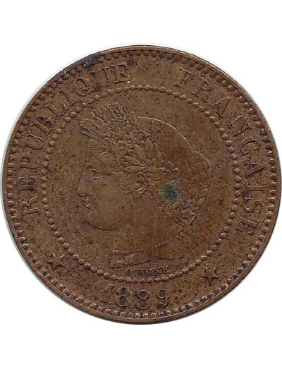 FRANCE 2 CENTIMES CERES 1889 A TTB