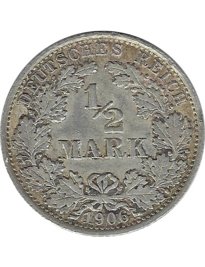 ALLEMAGNE 1/2 MARK 1906 A TTB