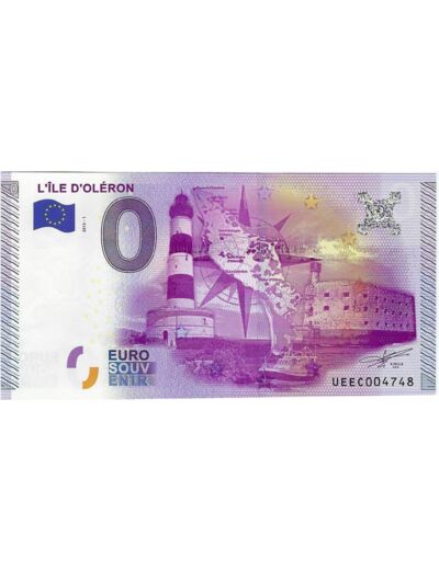 17 LA COTINIERE 2015-1 L ILE D OLERON BILLET SOUVENIR 0 EURO NEUF