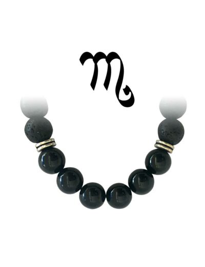 Bracelet zodiacal Onyx-Pierre du Scorpion