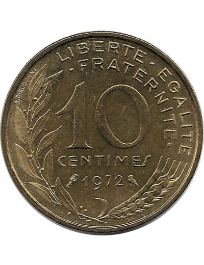 FRANCE 10 CENTIMES LAGRIFFOUL 1972 SUP/NC