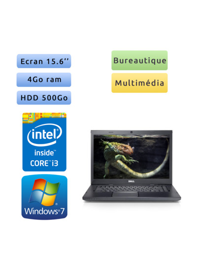 Dell Vostro 3550 - Windows 7 - i3 4GB 500GB - 15.6 - Webcam - Ordinateur Portable