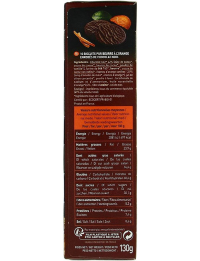 BISCUIT NAPPE ORANGE NOIR TENTATION 130G Tentation