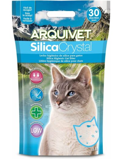 Litière de Silica Crystal gros Grains 3,8 L pour chat