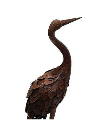 Héron fer décoratif 12x9x30cm