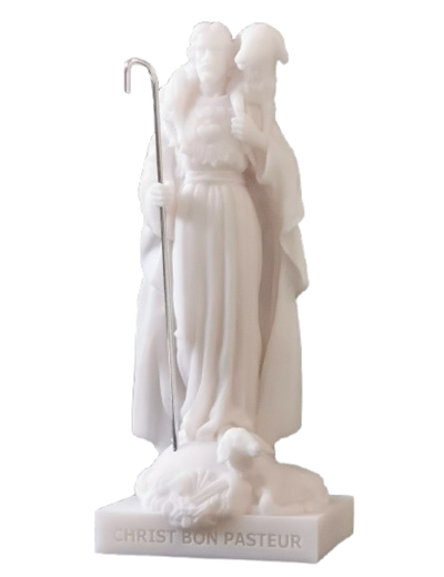 Christ Bon Pasteur - Statue en Albaster 17 cm -Blanc