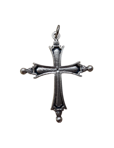 Croix du Pape 40mm en Métal Argenté