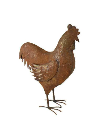 Coq décoratif fer 34x15x47cm