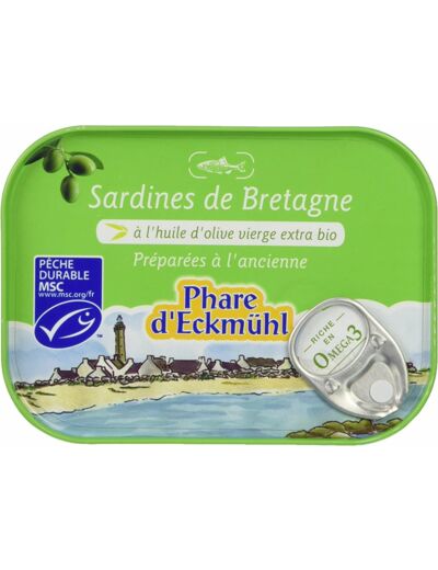 SARDINES HUILE OLIVE 135G Phare d Eckmühl