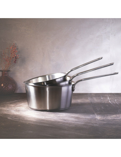 SERIE DE 3 CASSEROLES INOX BROSSE 1826