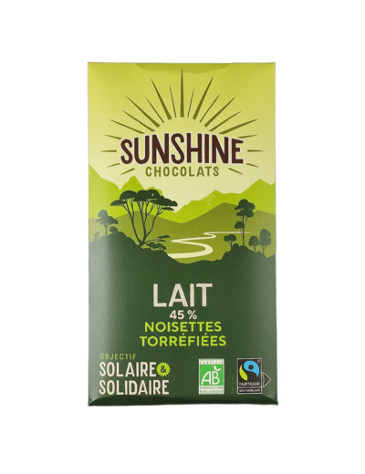 Tablette de Chocolat Lait Noisettes Torréfiées 45% 100g Bio