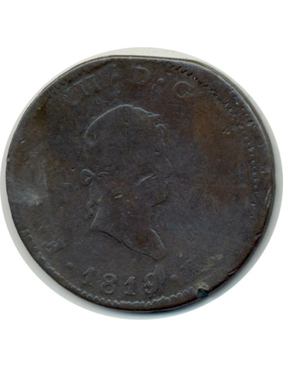 ESPAGNE 8 MARAVEDIS 1819 JA FERDINAND VII B (W491)