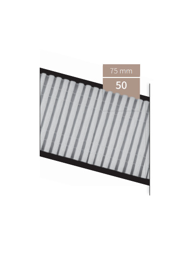 Ruflette fronceur multipoches 75mm 50 mètres HD50/AB