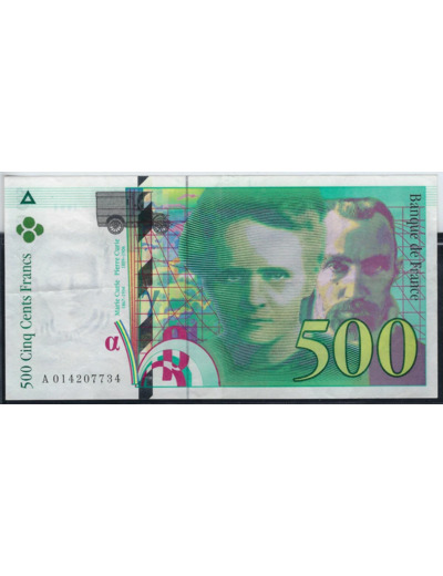 FRANCE 500 FRANCS PIERRE ET MARIE CURIE 1994 A 014207734 SPL