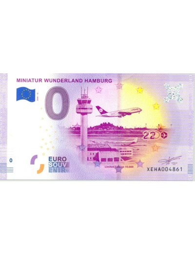 ALLEMAGNE 2020-12 MINIATUR WUNDERLAND HAMBURG BILLET SOUVENIR 0 EURO