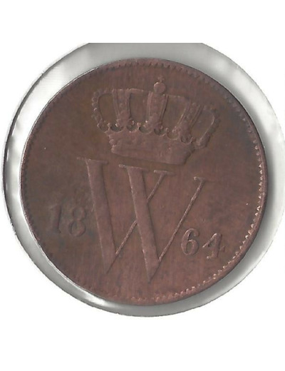 PAYS-BAS HOLLANDE 1 CENT 1864 TTB