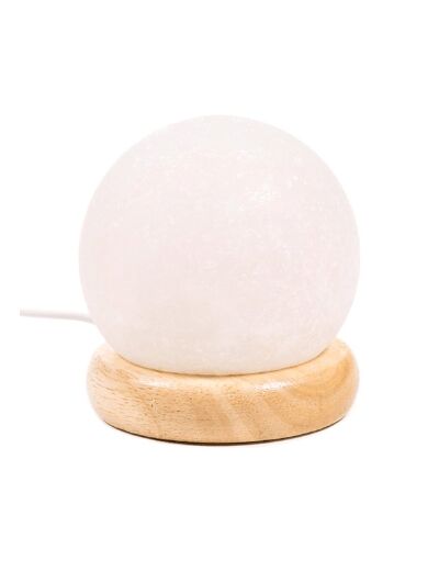 Mini lampe en sel blanche "sphère" avec  USB et LED