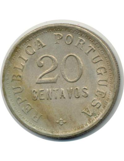 ANGOLA 20 CENTAVOS 1921 TTB+ (W64)