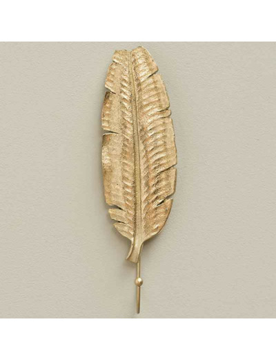 Crochet doré feuille de bananier 25x7x5cm