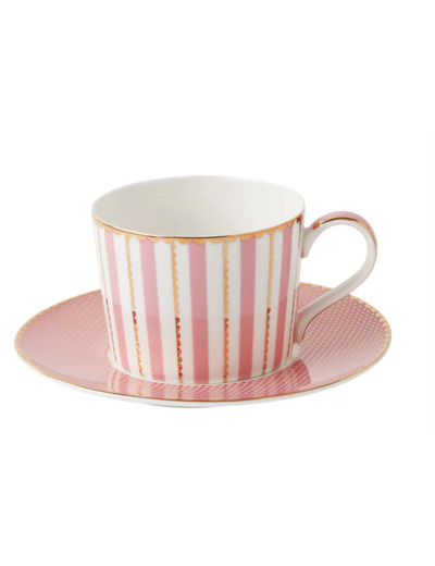 Tasse et soucoupe Maxwell Williams Rayé Rose