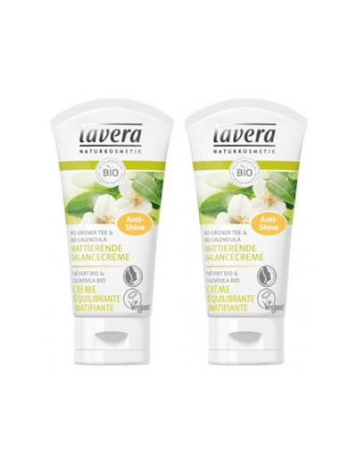 Lot de 2 crème équilibrante matifiante thé vert bio 2 x 50ml