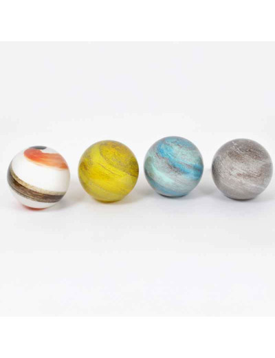 Lampe boule led Galaxie orange verre 24x24x24cm