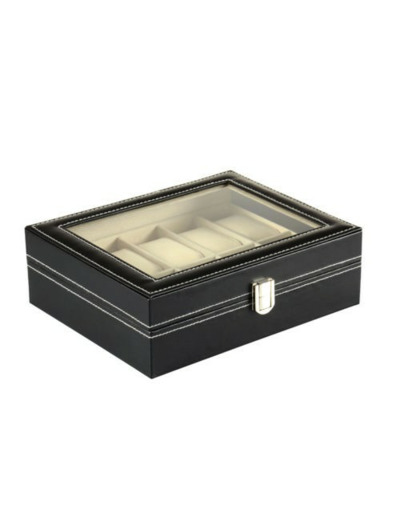 COFFRET vitrine SIMILI CUIR pour 10 montres (safe)