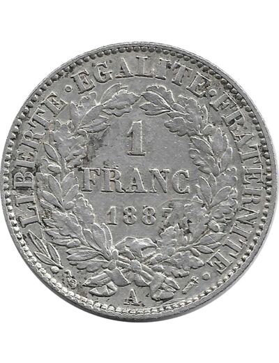 FRANCE 1 FRANC CERES 1887 A TTB+ N1