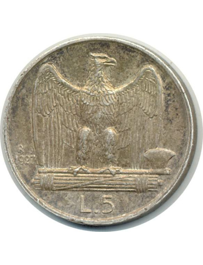 ITALIE 5 LIRE 1927 R VITTORIO EMANUELE III TTB+ (W67.1)