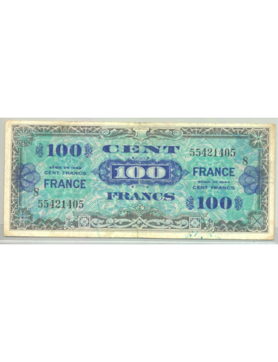 FRANCE 100 FRANCS Type FRANCE 1945 SERIE 8 TTB 405