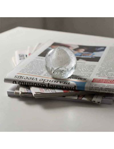 Presse papier bubbel glas Zilver Small 9x9x9cm