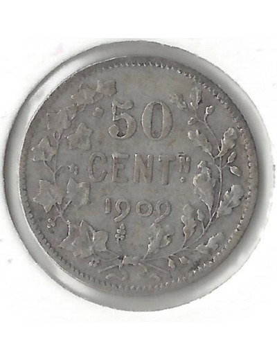 BELGIQUE 50 CENTIMES 1909 FL  TB+