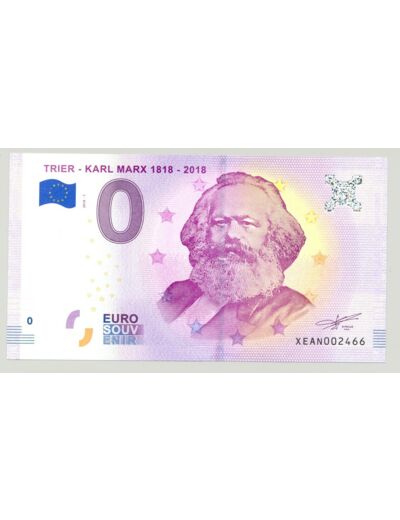 ALLEMAGNE 2018-1 TRIER KARL MARX 1818-2018 BILLET SOUVENIR 0 EURO