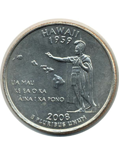 AMERIQUE (U.S.A) 1/4 DOLLAR 2008 D HAWAI SUP (W 425)