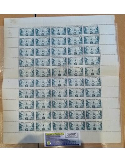 France 1945 Yvert n° 741 neuf * Feuille 50 timbres