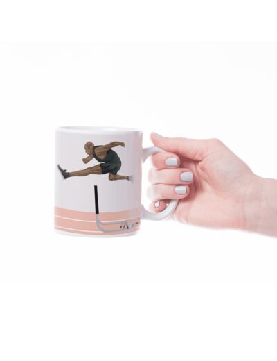 Tasse ou mug athlétisme "Saut haie homme" - Personnalisable