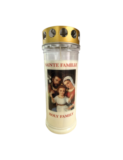 Bougie Funéraire 160 Heures Sainte Famille avec Prière