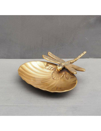 Vide poche libellule doré 13x4cm