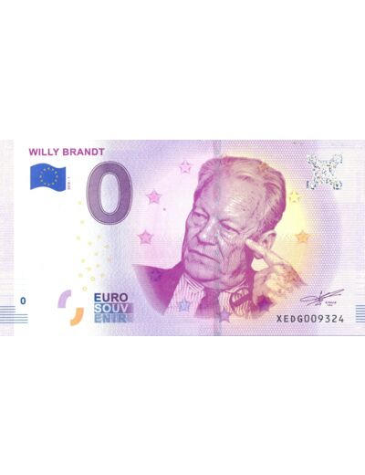 ALLEMAGNE 2018-1 WILLY BRANDT BILLET SOUVENIR 0 EURO TOURISTIQUE NEUF